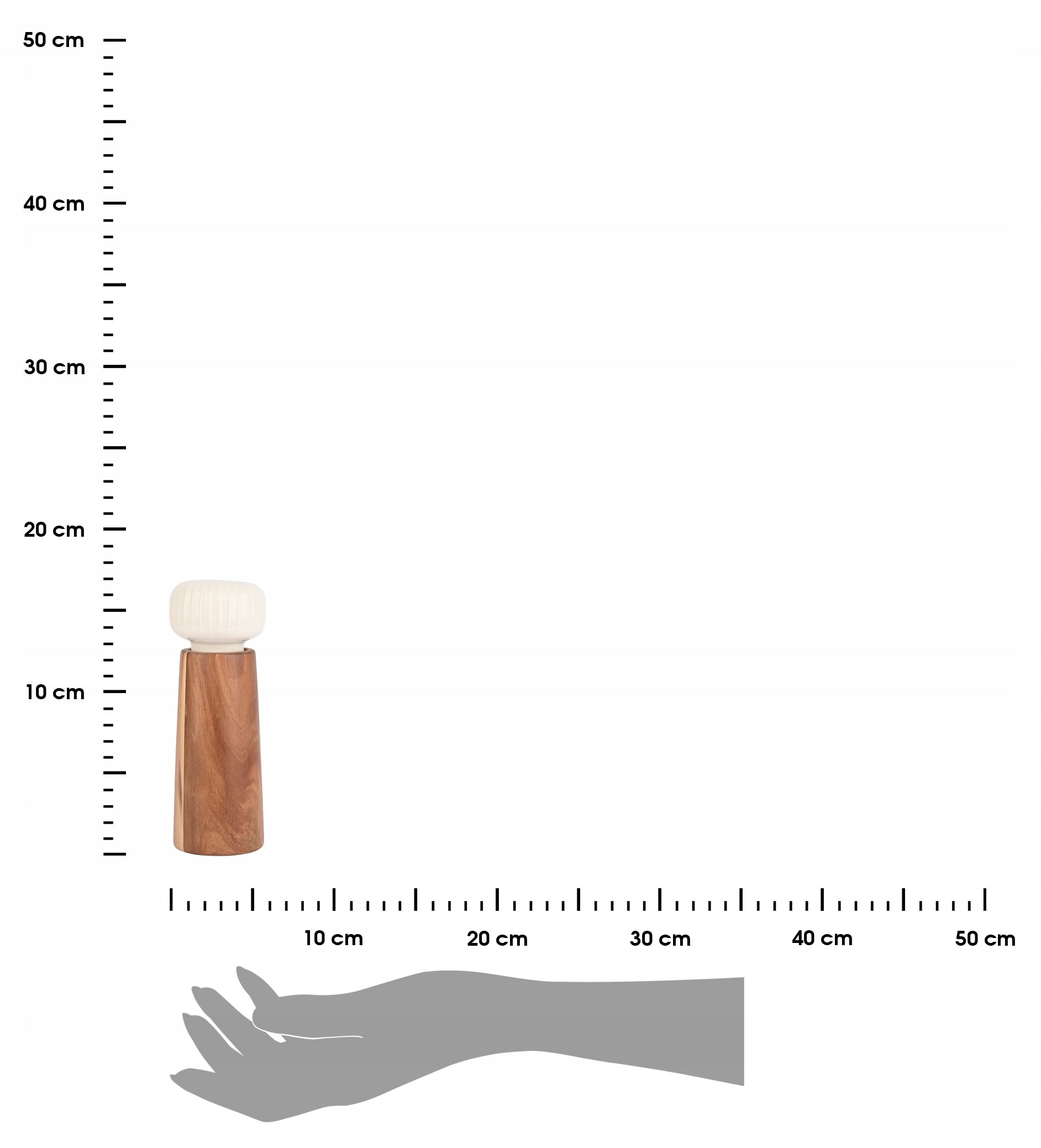 Acacia Wood Spice Pepper Salt Hand Grinder Manufacturer code 01-26752