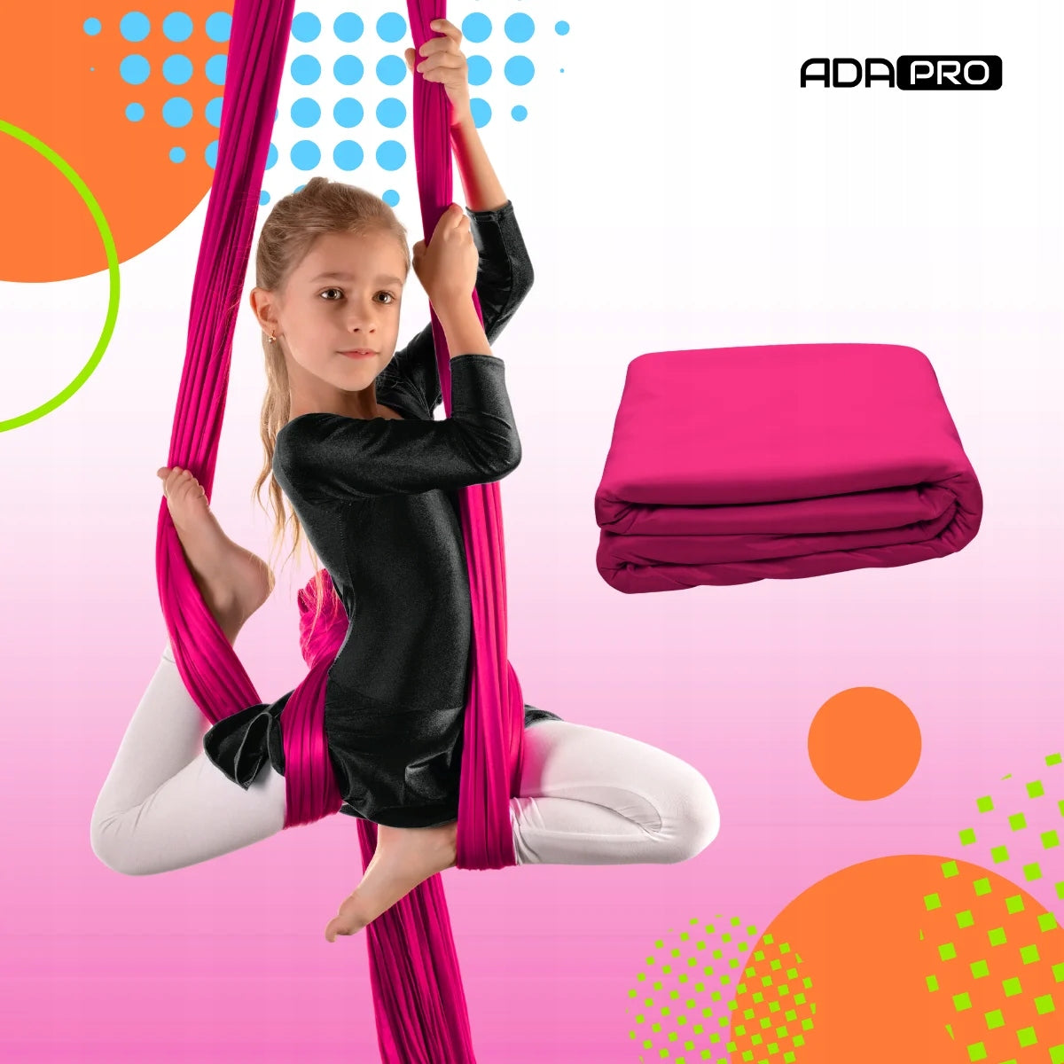 Acrobatic Sash - Aerial Silk - Electric Pink Material - per Meter