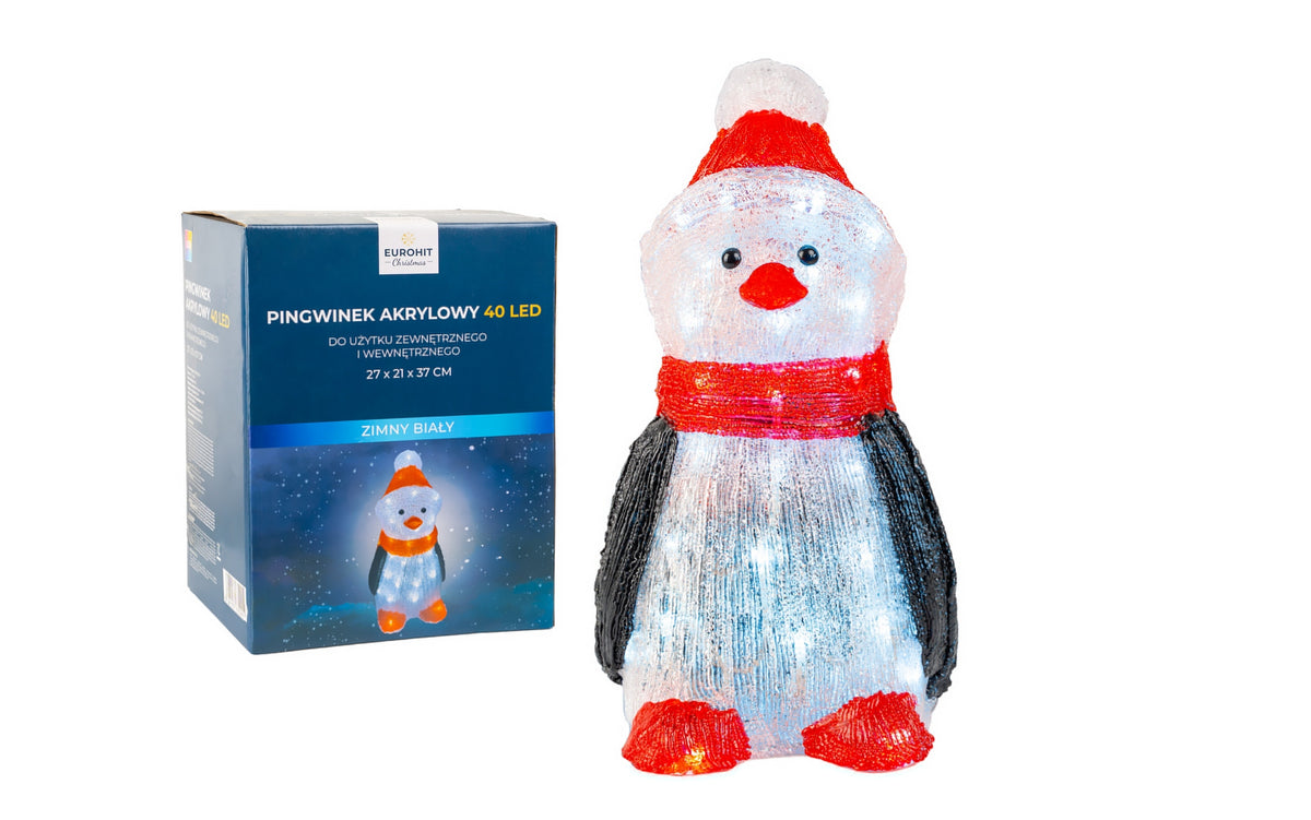 Acrylic Penguin 40 LED 26x21x37cm for Outdoor Use Brand EUROHIT