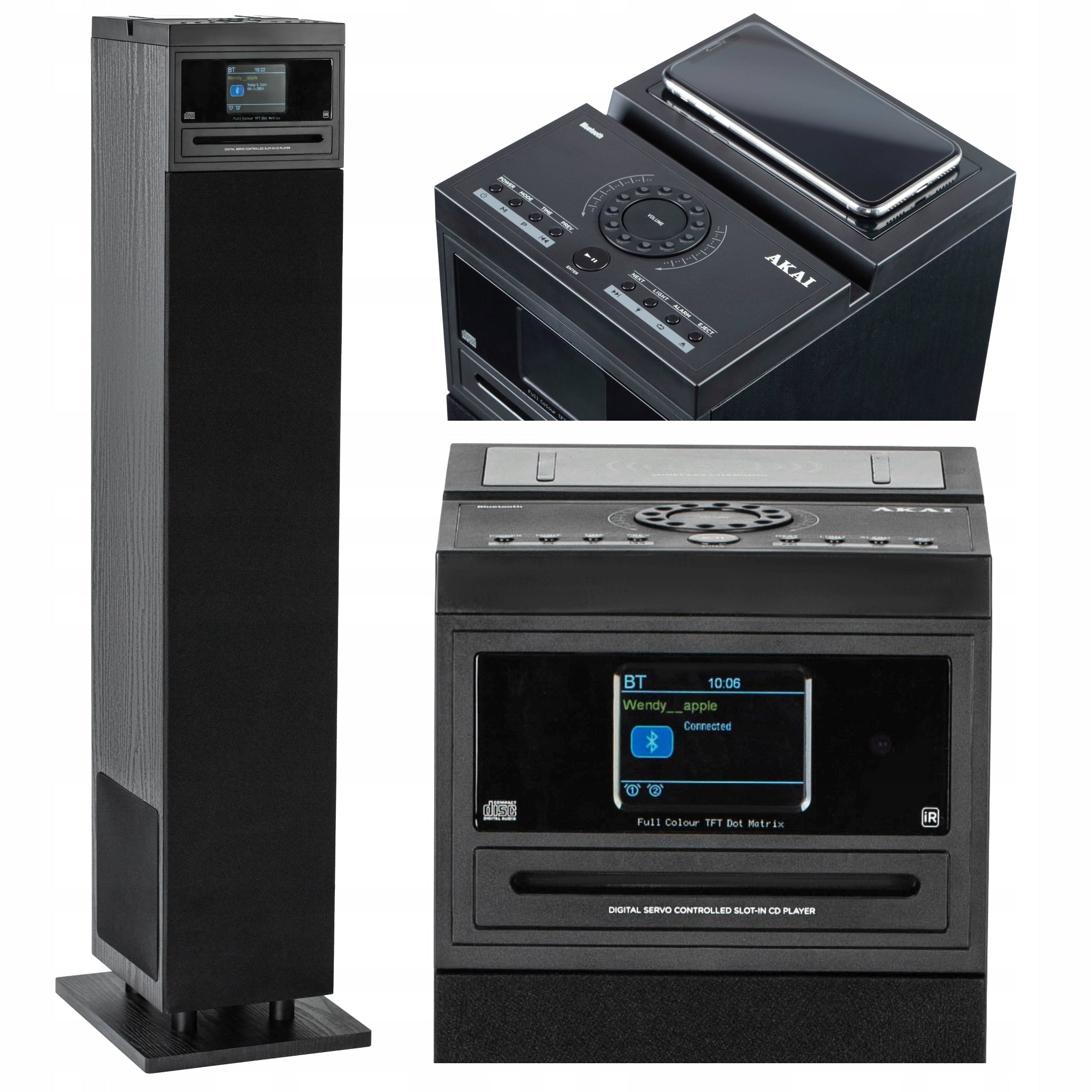 Active Column AKAI Aerobeat Pillar 60W Bluetooth CD FM Qi USB MP3 AUX