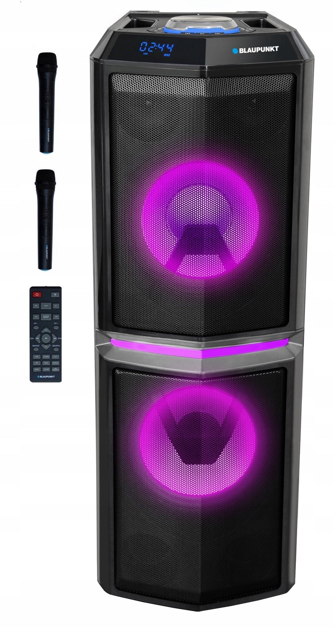 Active Column PartyBox Blaupunkt PS10DB BT USB karaoke 2x Microphone Remote Control