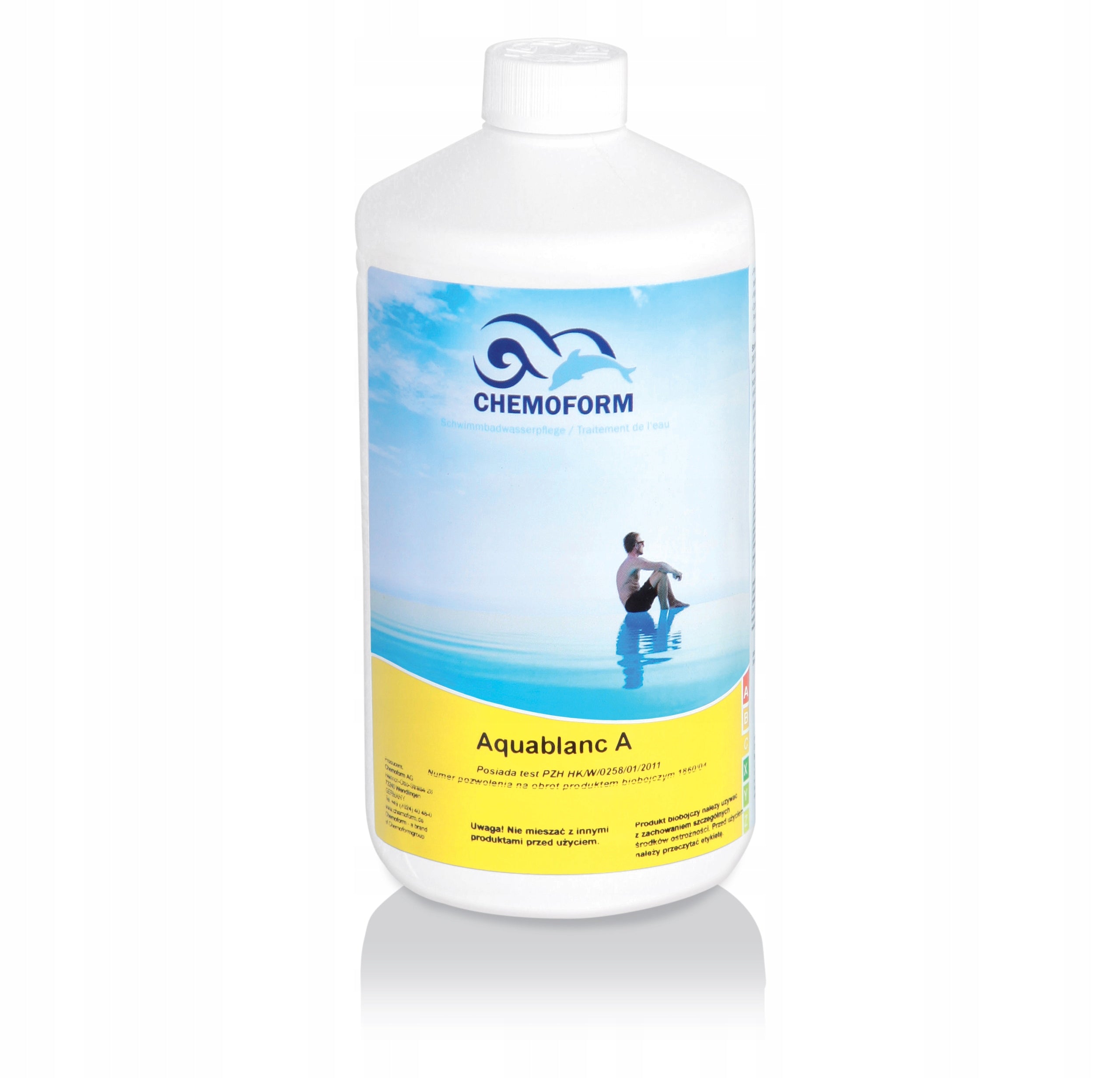 Active Oxygen Chemistry Swimming Pool AQUABLANC A Chemoform 1L