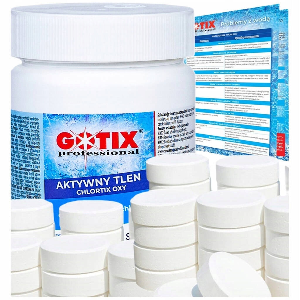 Active Oxygen for Pool Chemicals without Chlorine Tablets 0.4kg + DISPENSER Brand Gotix Professional
