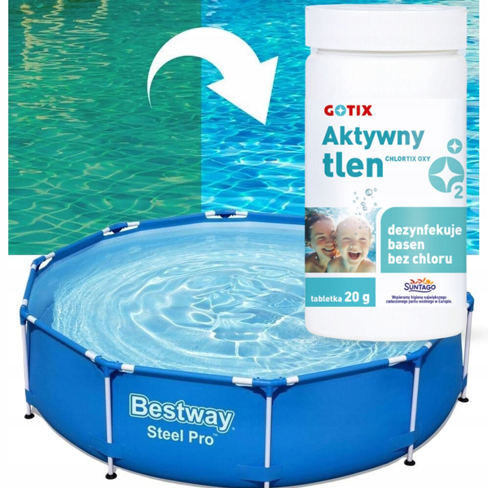 Active Oxygen for the Pool Jacuzzi SPA Pool Chemicals without Chlorine Tablets 1KG Manufacturer code Chlortix OXY