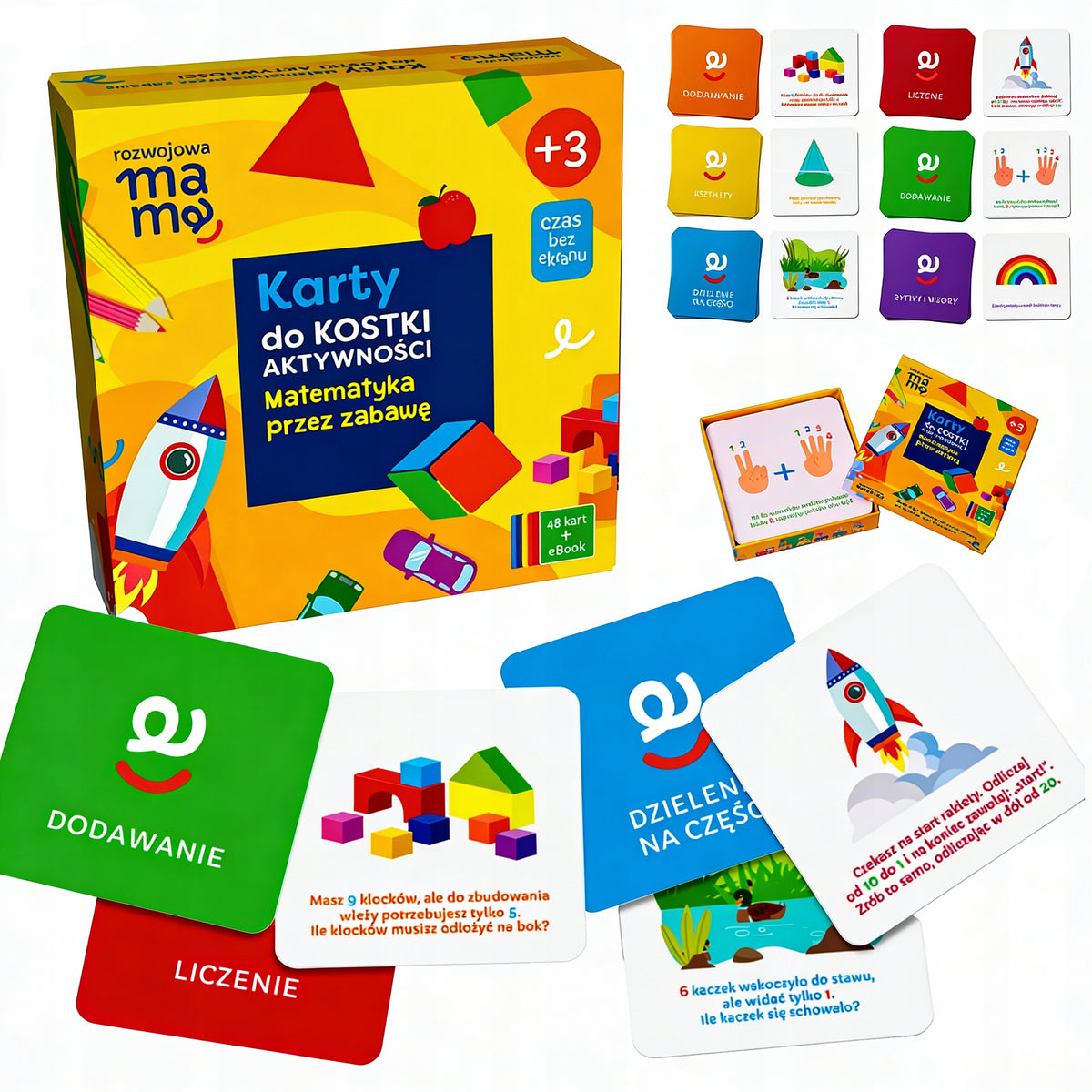 Activity Cube Cards Math Through Play Game for Kids 48 CARDS