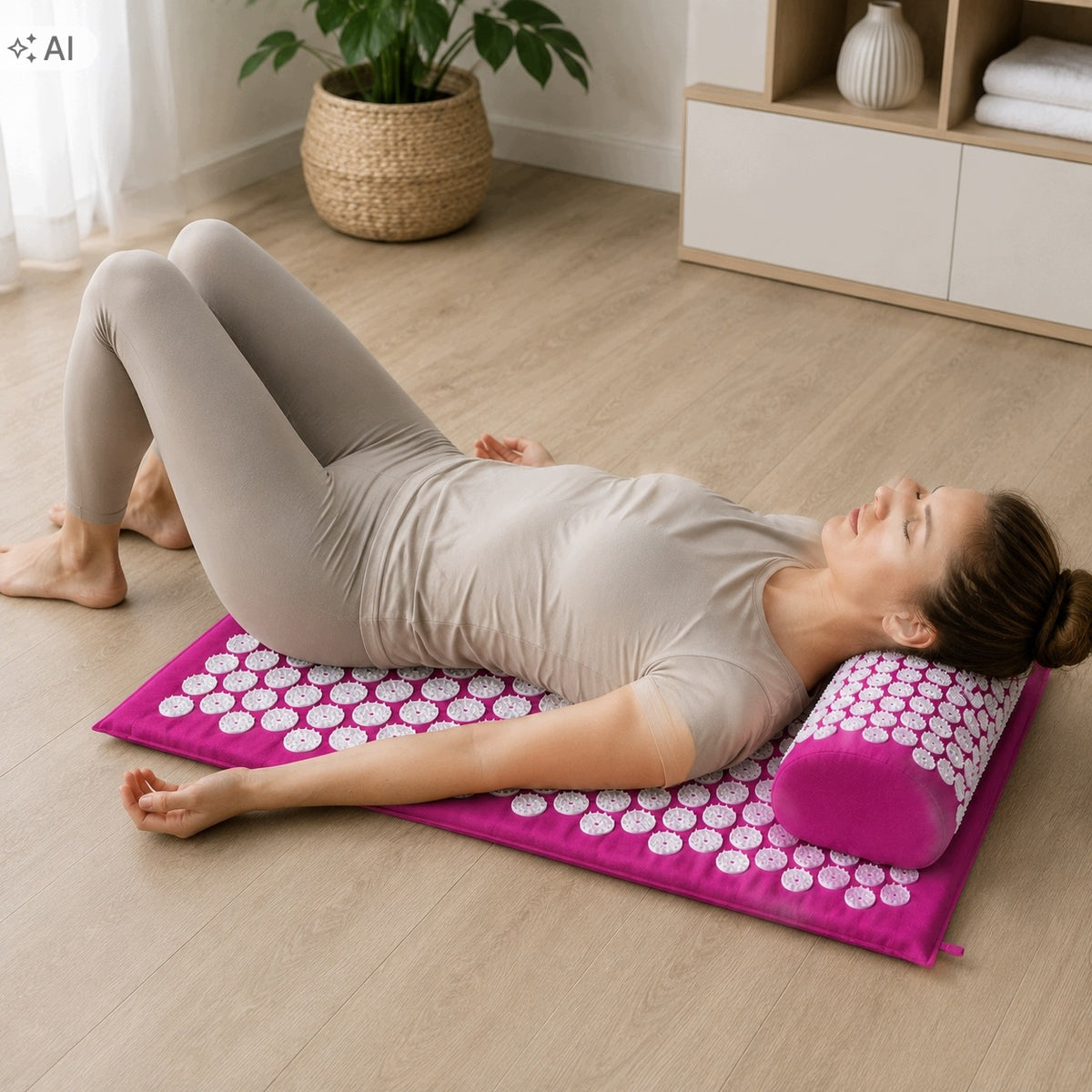 Acupressure Mat with Neck Pillow Spikes Back Massager + Bag Packaging status original