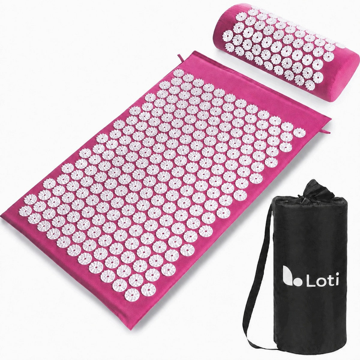 Acupressure Mat with Neck Pillow Spikes Back Massager + Bag