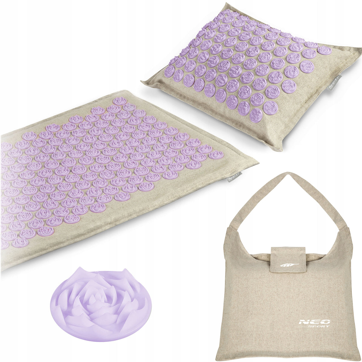 Acupressure Mat with Spikes + Health Pillow RELAXING Spikes MASSAGE