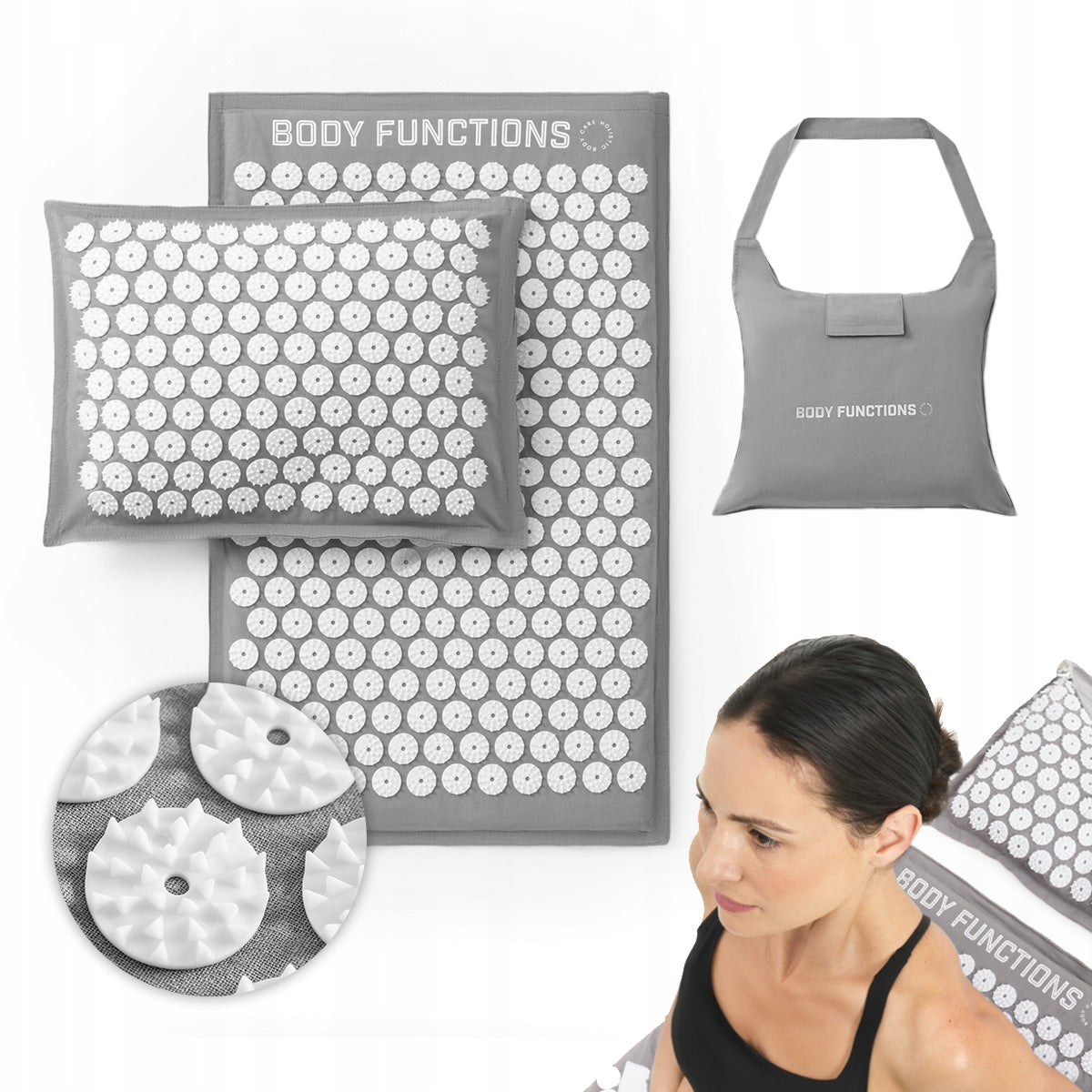 Acupressure Mat with Spikes Pillow RELIEVES Needle Tension Body Functions