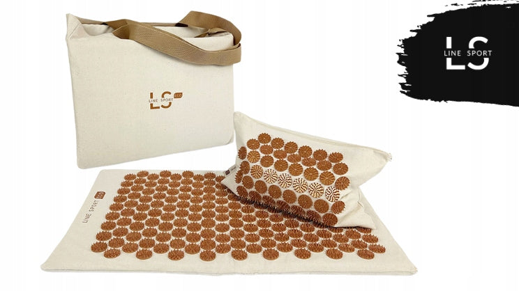 Acupressure mat Line Sport set with pillow brown eco-friendly Packaging status original