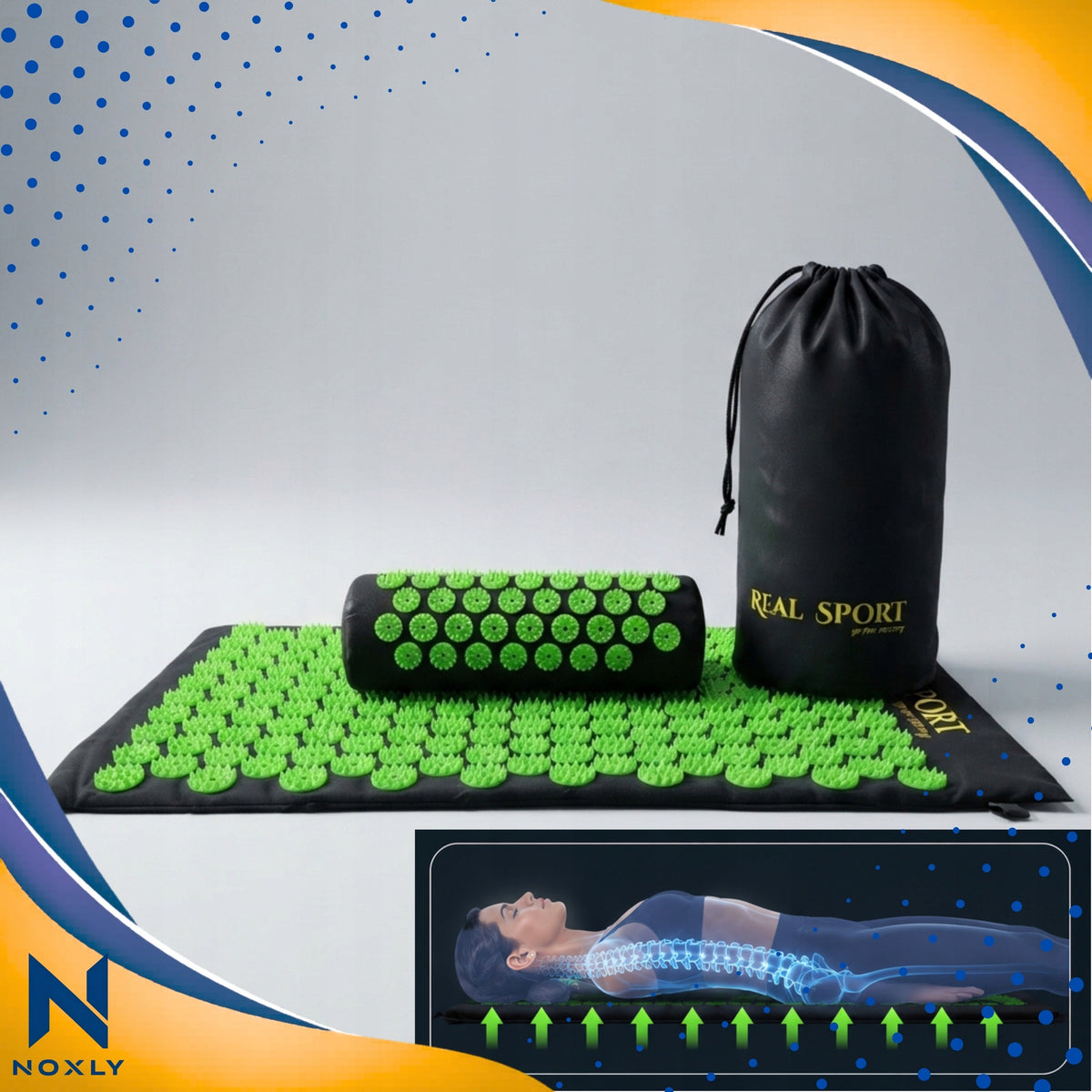 Acupressure mat with spikes for improved circulation set with pillow Brand no brand