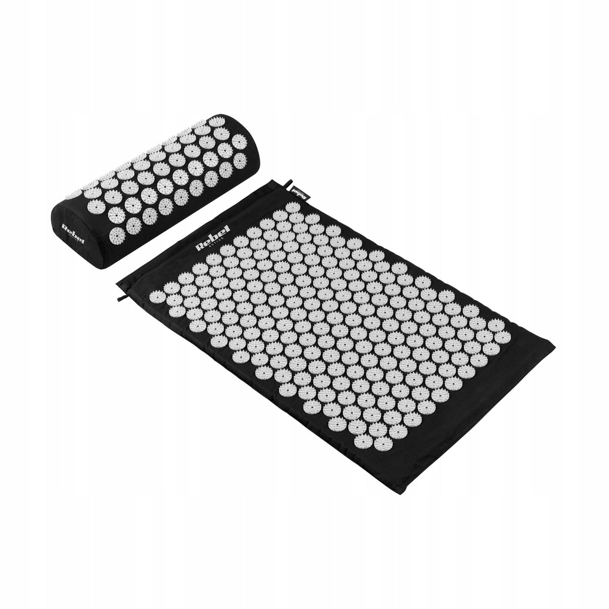 Acupressure mat with spikes + pillow 72x42cm for massage black Rebel Packaging status original