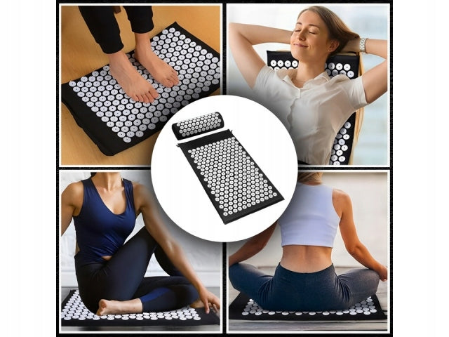 Acupressure mat with spikes + pillow – relaxation, massage, improving circulation Manufacturer code Mata do ćwiczeń