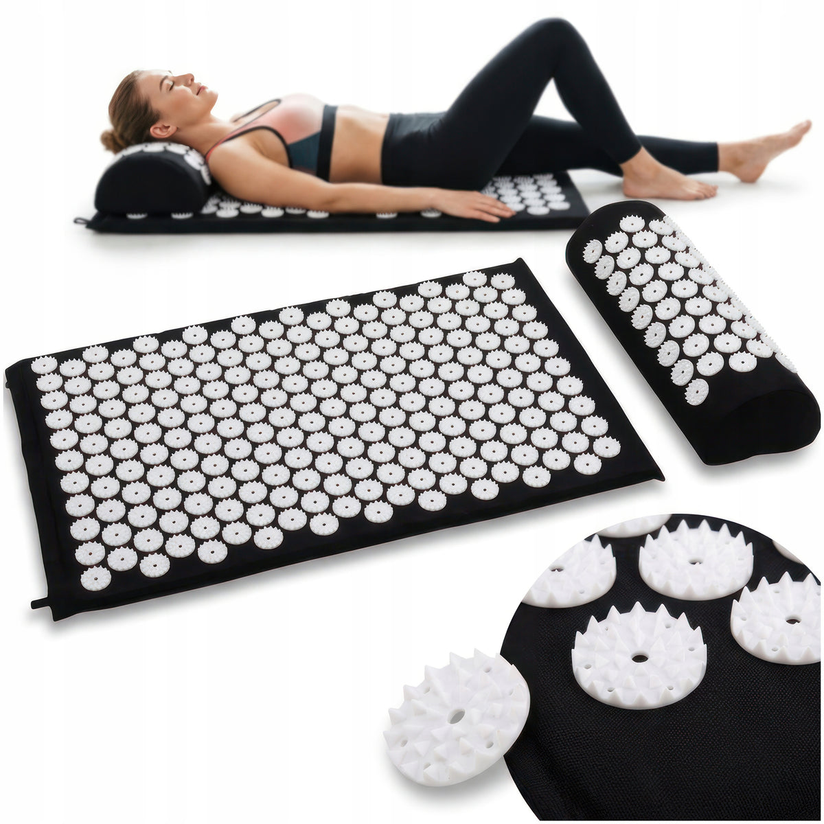 Acupressure mat with spikes + pillow – relaxation, massage, improving circulation