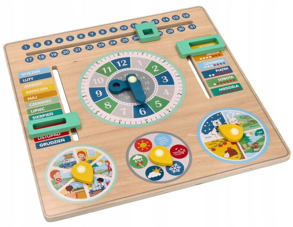 Adam Toys Wooden Educational Calendar for Children 34 cm Packaging status original