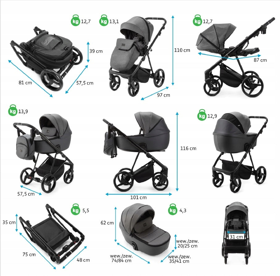Adamex Blanc Special Edition PS-532 2-in-1 Stroller Manufacturer code BLANC SE 2w1 PS-532