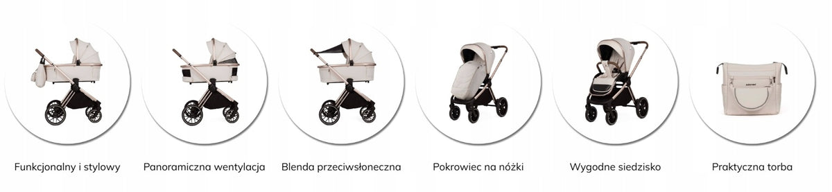 Adamex SPARK Chocolate Brown 2-in-1 Stroller + Adapters Manufacturer code Spark Chocolate Brown