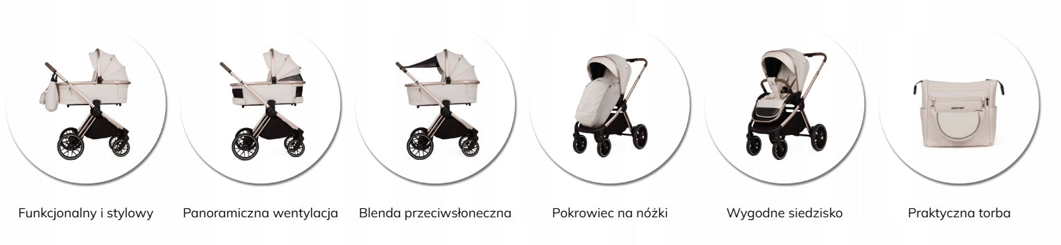 Adamex SPARK Chocolate Brown 2-in-1 Stroller + Adapters Manufacturer code Spark Chocolate Brown