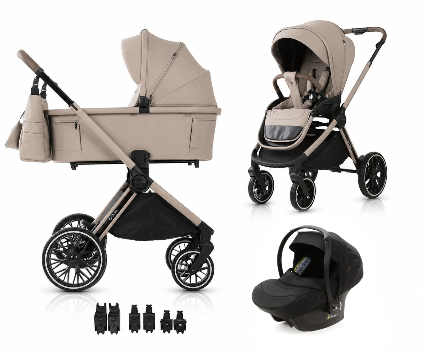 Adamex Spark NATURE LATTE trolley 3in1 + COSMO 2.0 + ADAPTERS