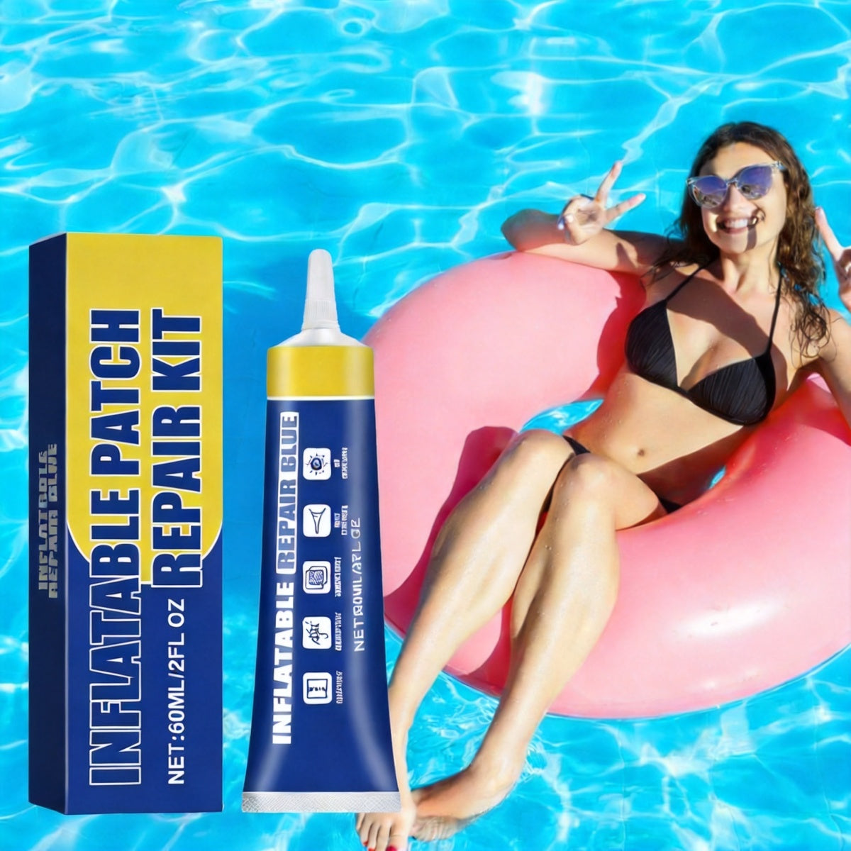 Adhesive for swimming pools, jacuzzi, sup repair kit waterproof patches Packaging status original