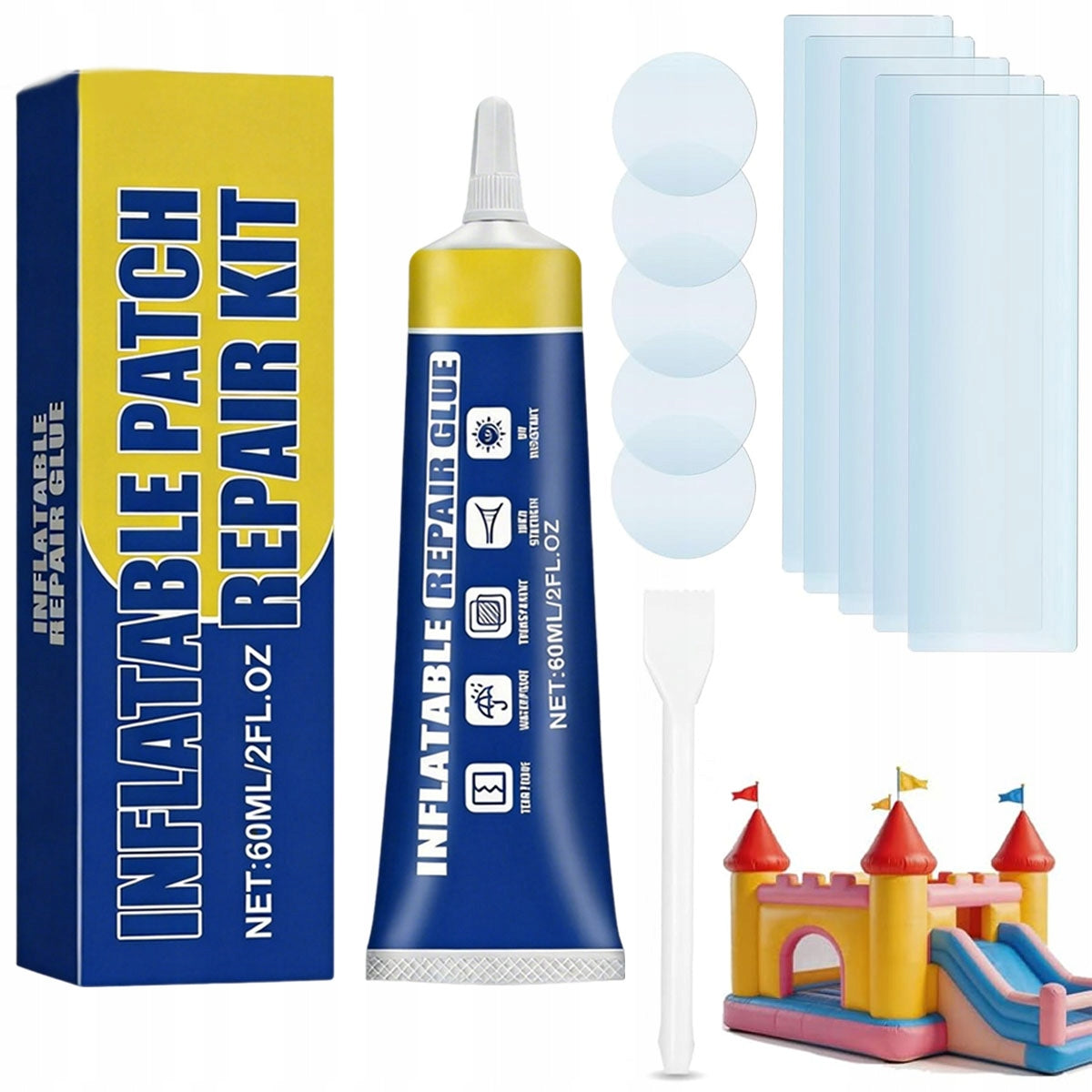 Adhesive for swimming pools, jacuzzi, sup repair kit waterproof patches