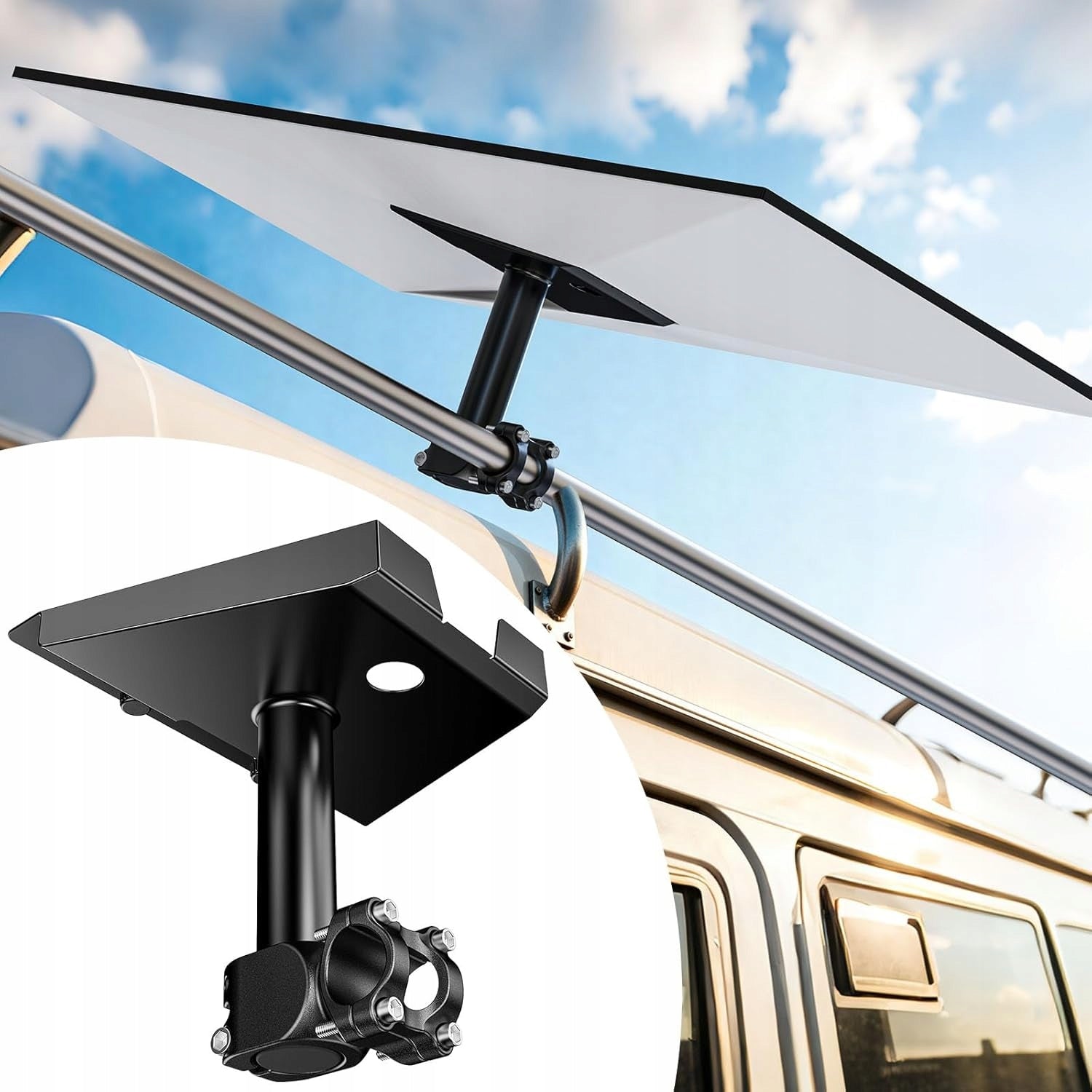 Adjustable Antenna Holder Starlink Gen 3 Roof Wall Mast Black Packaging status original