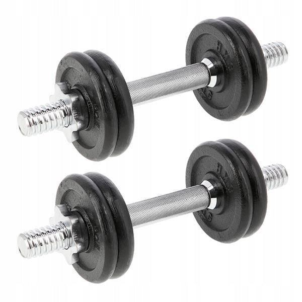 Adjustable Dumbbell Weights for Exercise Fitness Cast Iron Loads 2x7kg Color black
