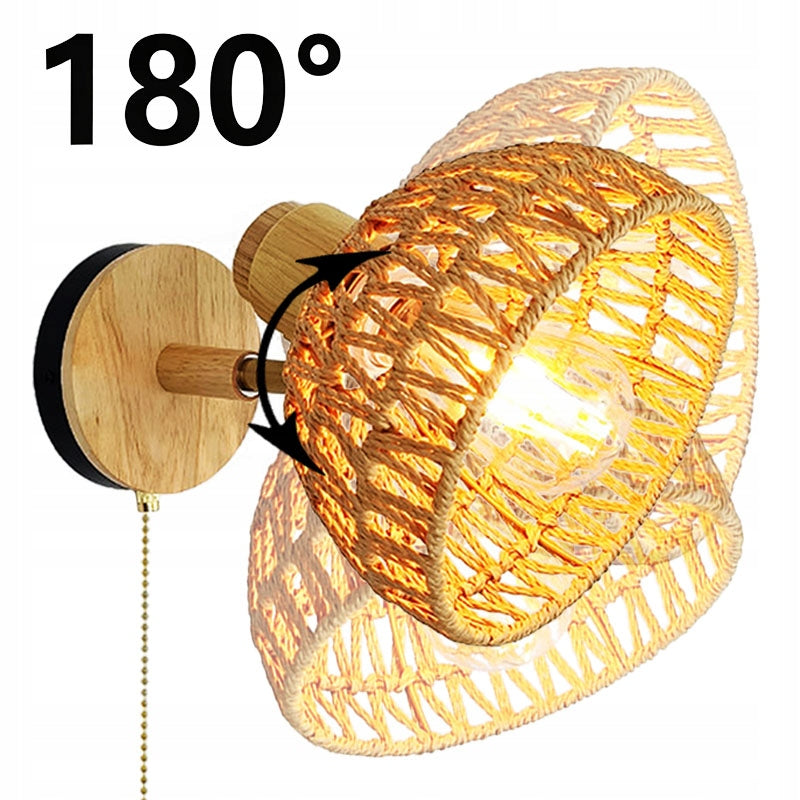 Adjustable Wall Lamp Handwoven Paper Rope Shade E27 Wall Light Fixture Manufacturer code G07588568717530
