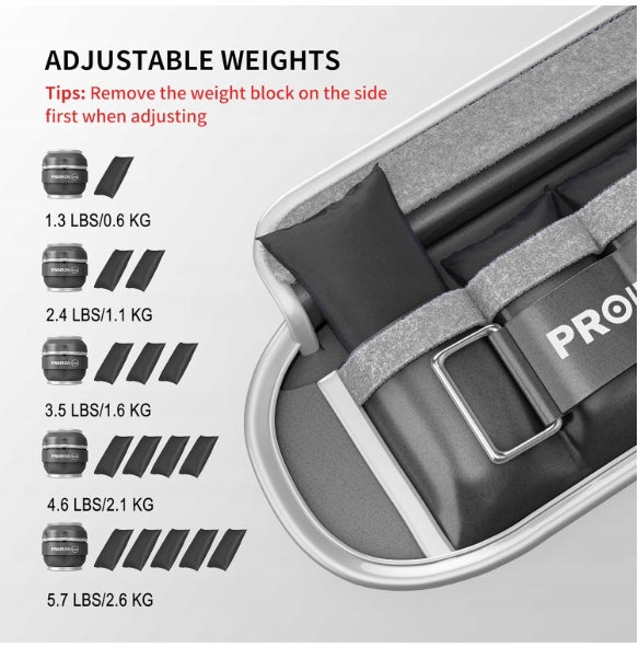 Adjustable Weights for Ankle Legs and Exercise Hands 2x2,5 kg Weights Manufacturer code Obciążniki Regulowane na Kostki Nogi i Ręce