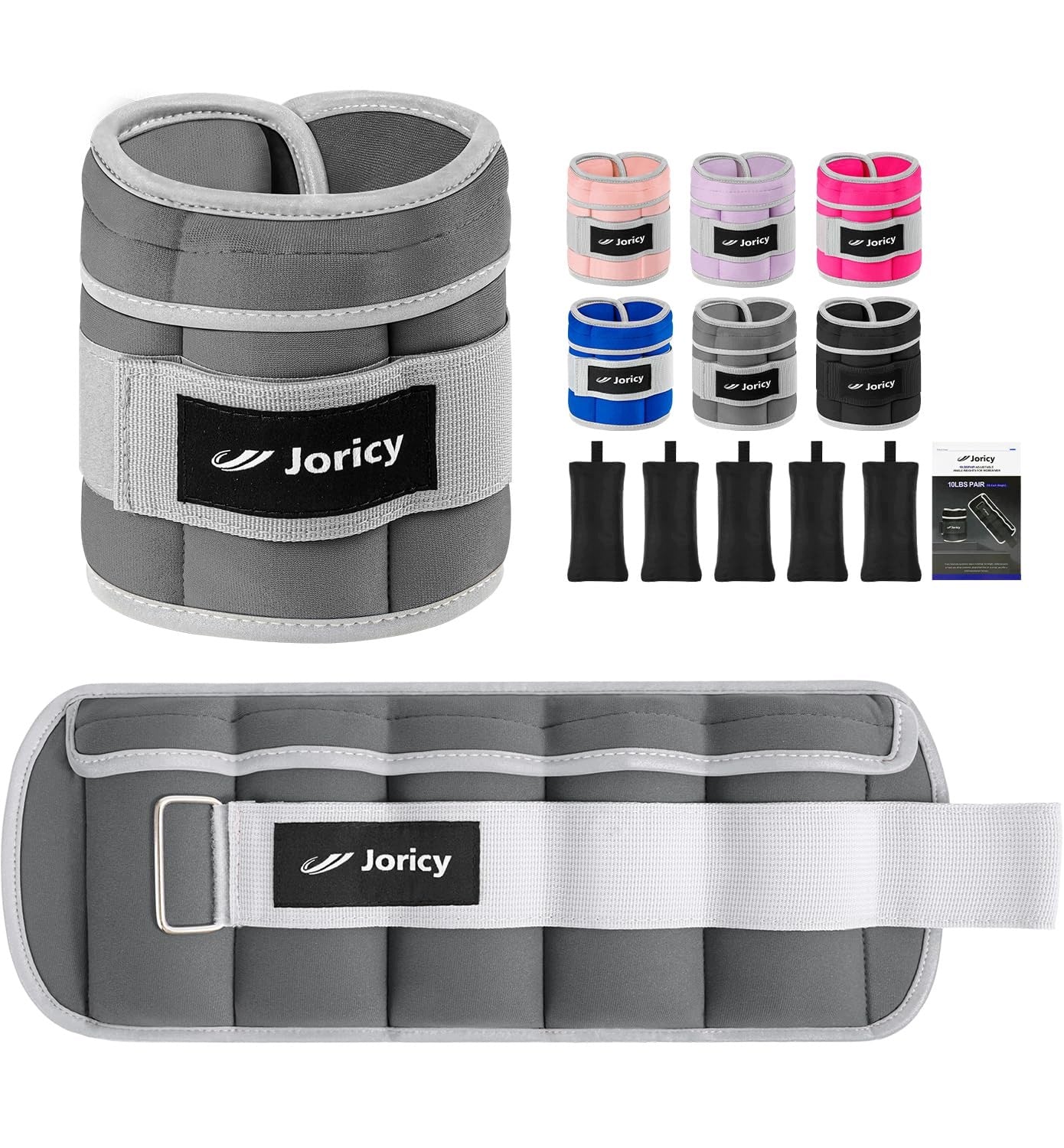 Adjustable ankle weights ankle bands for fitness 0,5 to 2,5 kg