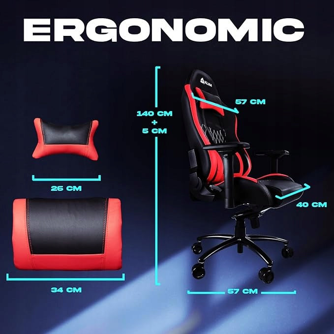 Adjustable chair KLIM eSports Gaming Chair BLACK-RED gaming Brand KLIM