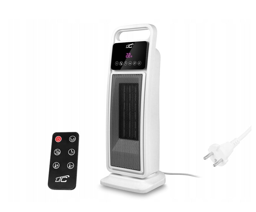 Adjustable fan with ceramic heater white 1400/2000W