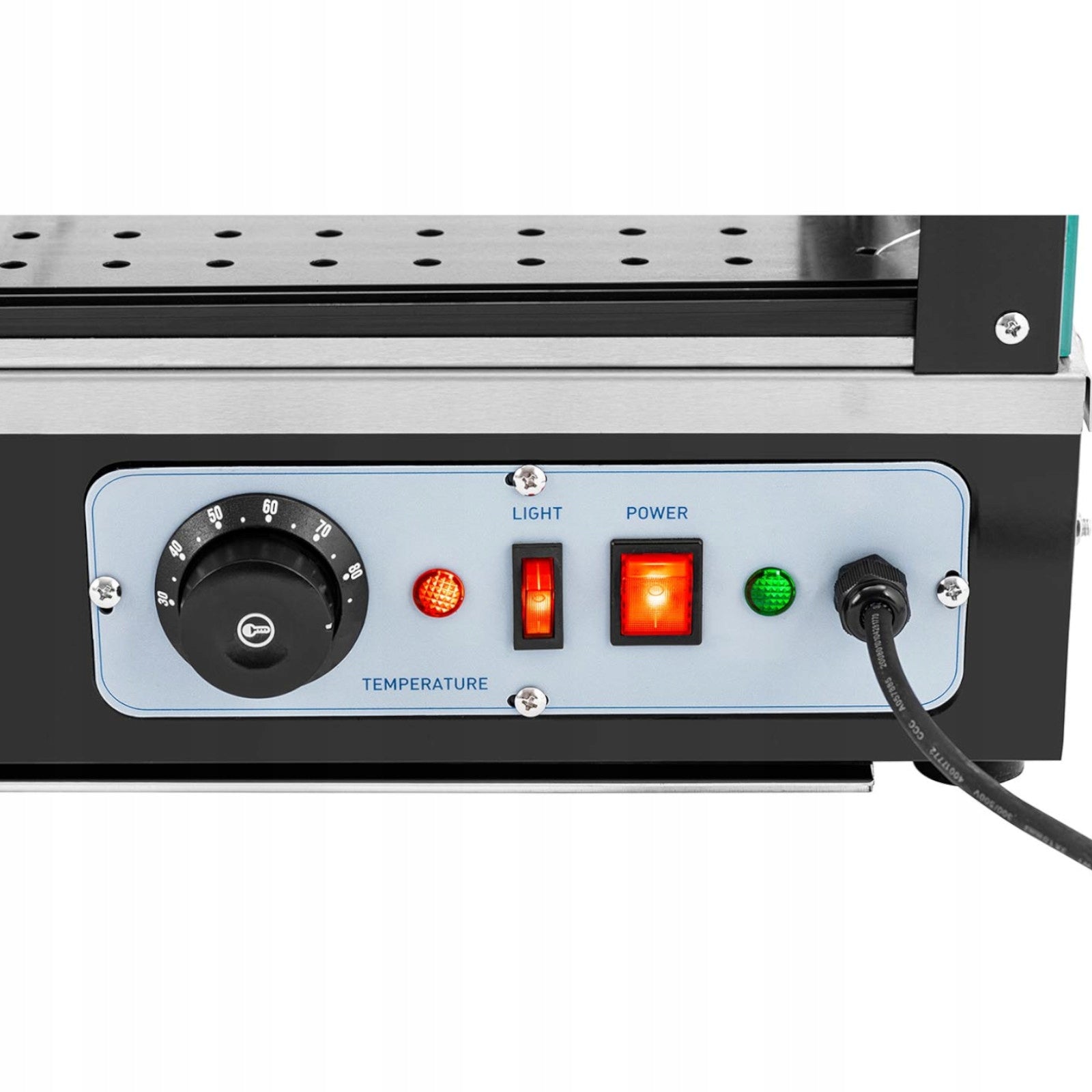 Adjustable heating display cabinet for food presentation 3 shelves 1600W 150L Model RC-HTDLD
