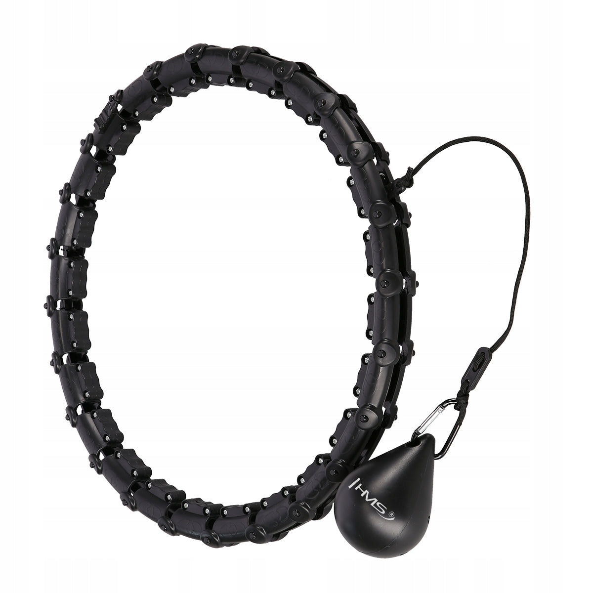 Adjustable hula hoop HMS HHW02 black with weight plate and massage projections