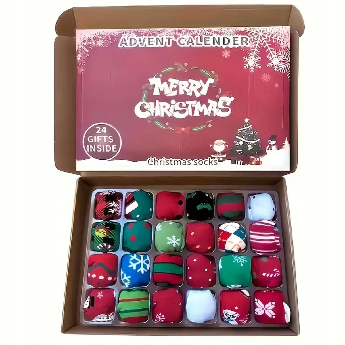 Advent Calendar 12 Pairs Christmas Socks Packaging status original