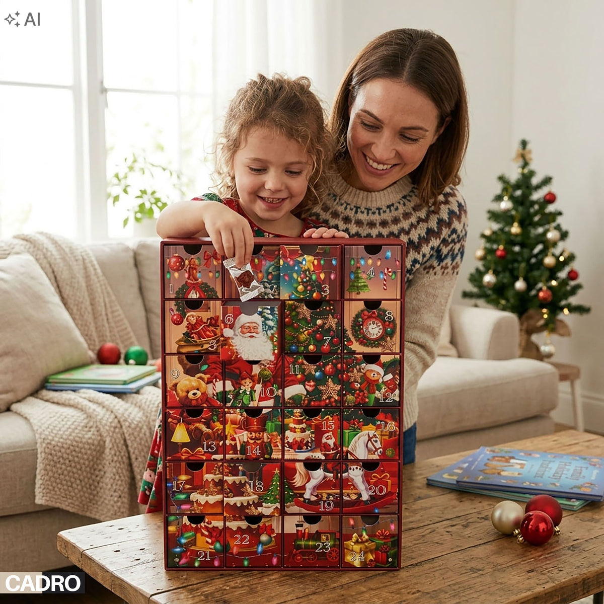 Advent Calendar 24 Drawers to Complete Empty Christmas Boxes Packaging status original