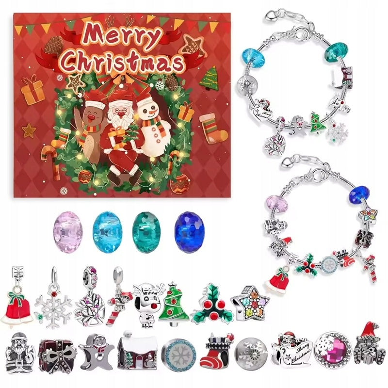 Advent Calendar Charms Bracelet Jewelry Pendants DIY Christmas Packaging status original