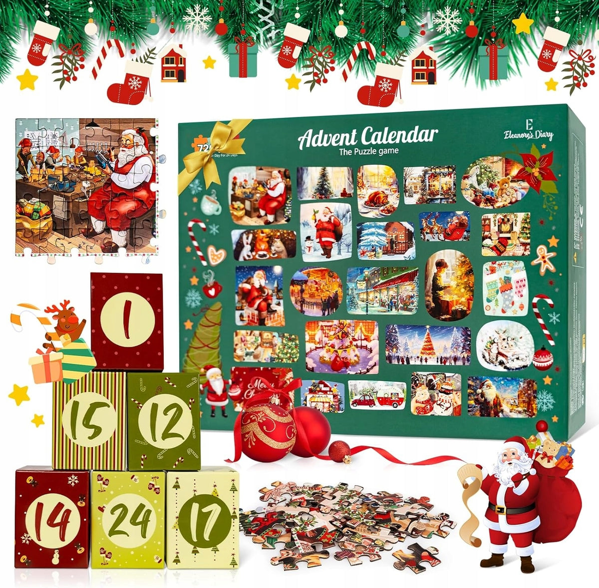 Advent Calendar Christmas Puzzle 720 Elements 24 Boxes Gift Manufacturer code Commodum Kalendarz