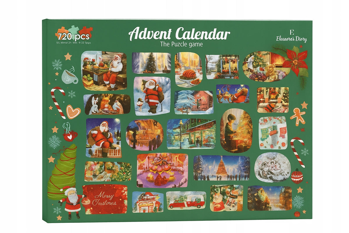 Advent Calendar Christmas Puzzle 720 Elements 24 Boxes Gift