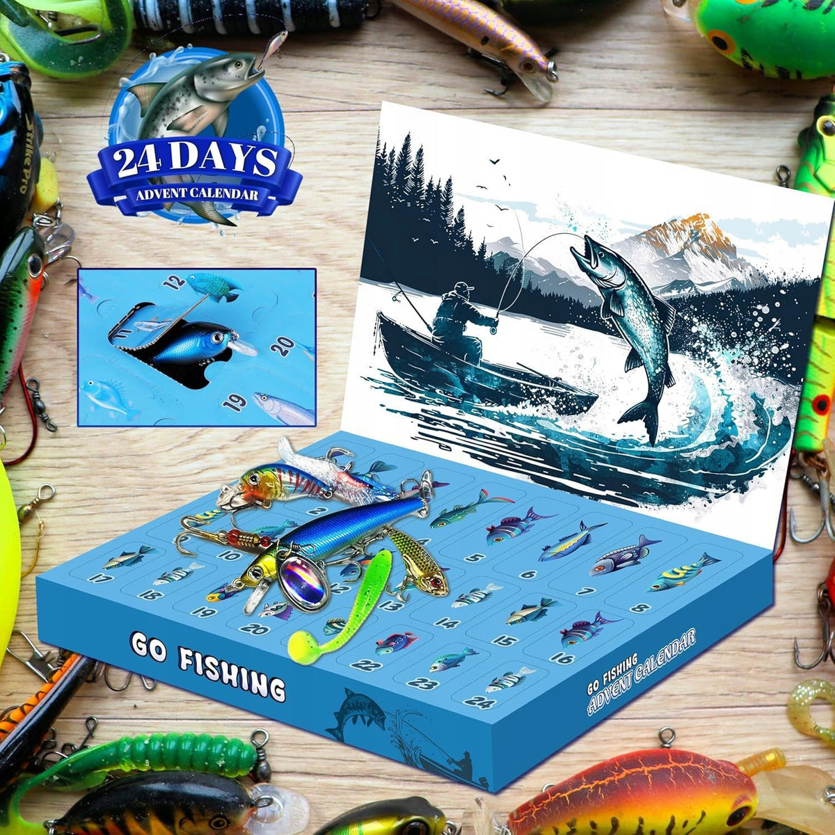 Advent Calendar For Christmas 2026 Fishing Lure Set 24 D Manufacturer code 2025 Zestaw Przynęt Wędkarskich 24 D