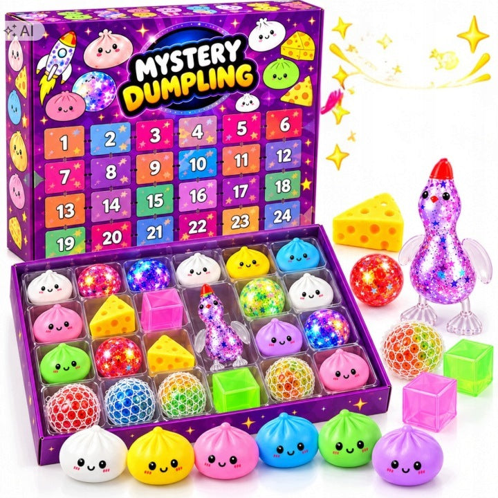 Advent Calendar Squishies Squishy 24 Pieces Sensory Set Gift Manufacturer code Kalendarz Gniotki
