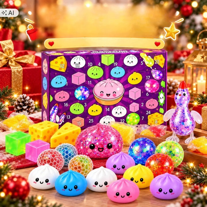 Advent Calendar Squishies Squishy 24 Pieces Sensory Set Gift Packaging status original