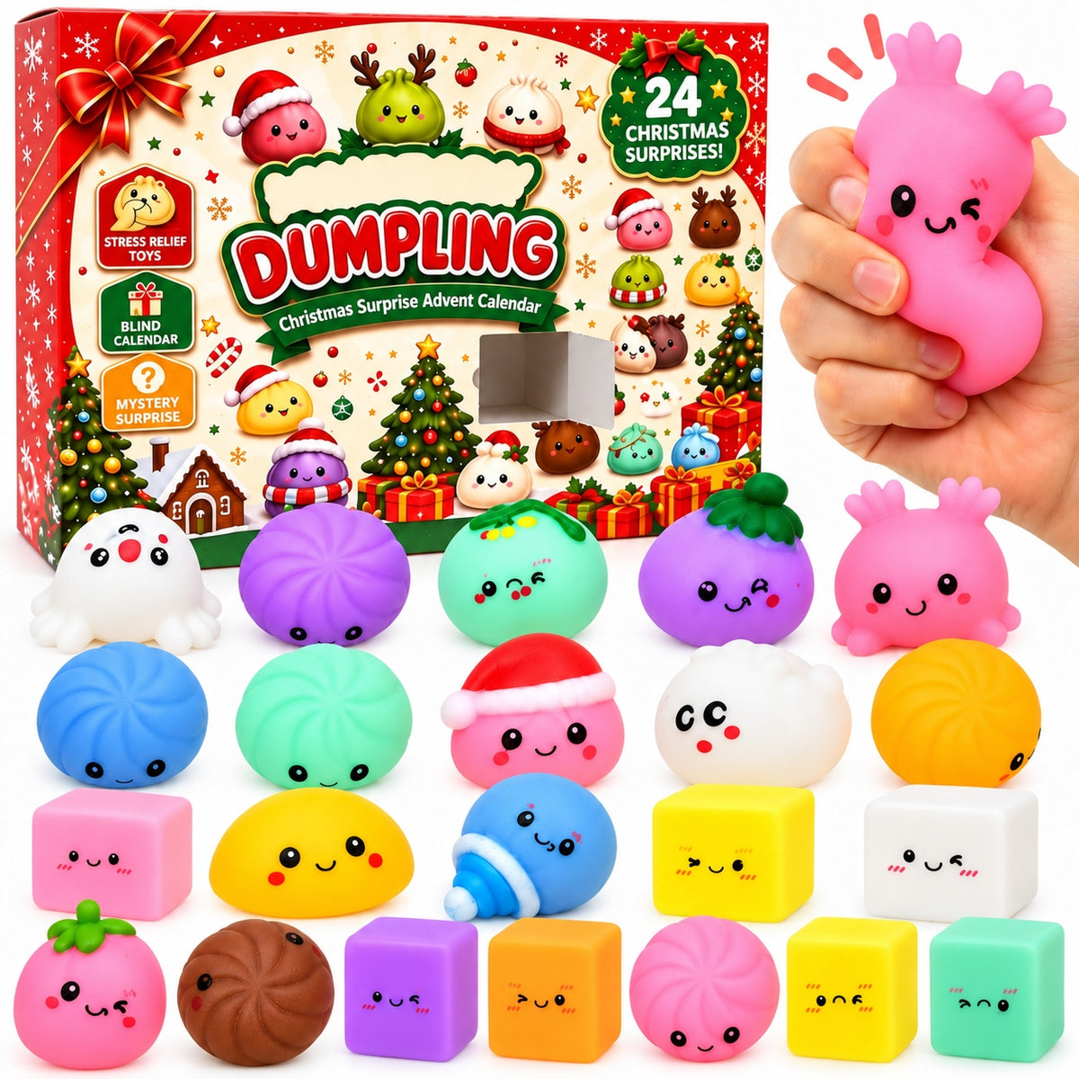 Advent Calendar Squishies Squishy 3D 24 Day Christmas Gift Set