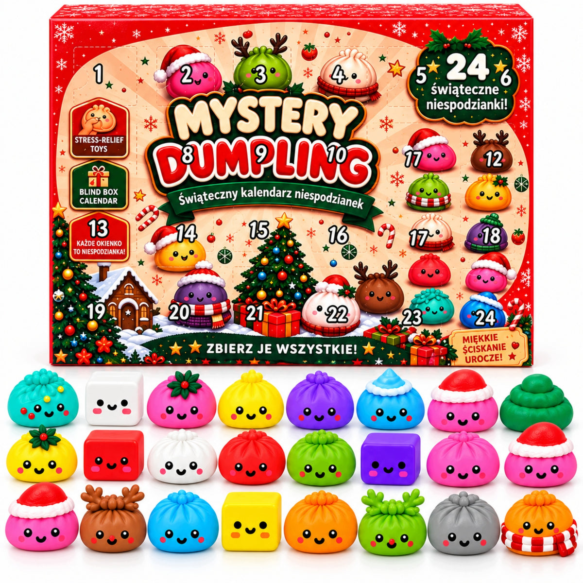 Advent Calendar Squishies Squishy 3D 24 Days Christmas Set MULTIBOX Packaging status original