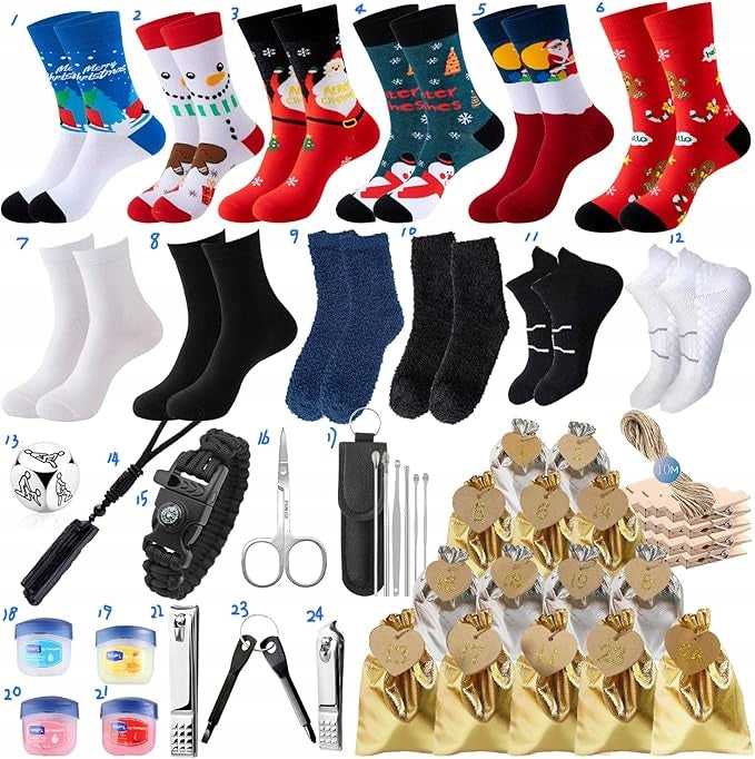 Advent Calendar for Men Tools Socks Gadgets DIY M9