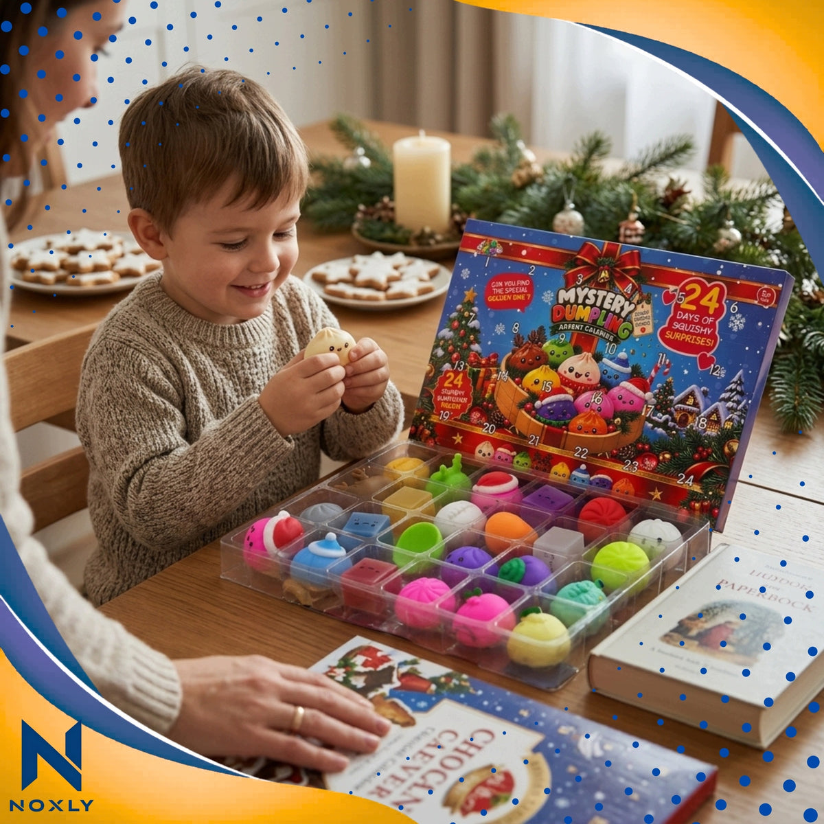 Advent calendar Squishy 24 squishies windows with a surprise for a child Manufacturer code Kalendzarz adwentowy gniotki NOXLY