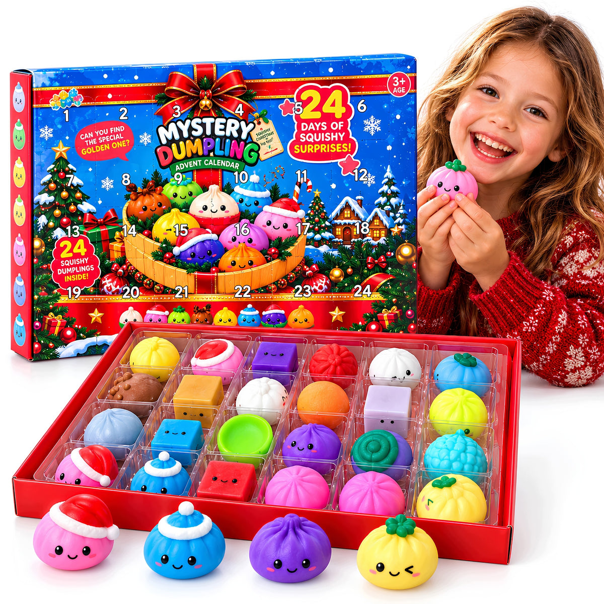 Advent calendar Squishy 24 squishies windows with a surprise for a child
