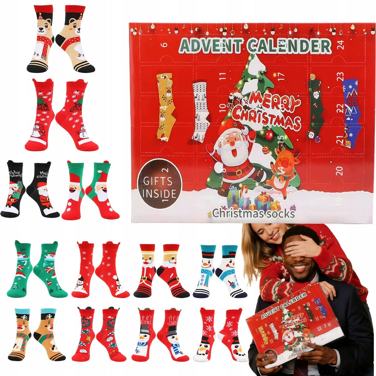 Advent calendar and socks for men and women for 2026