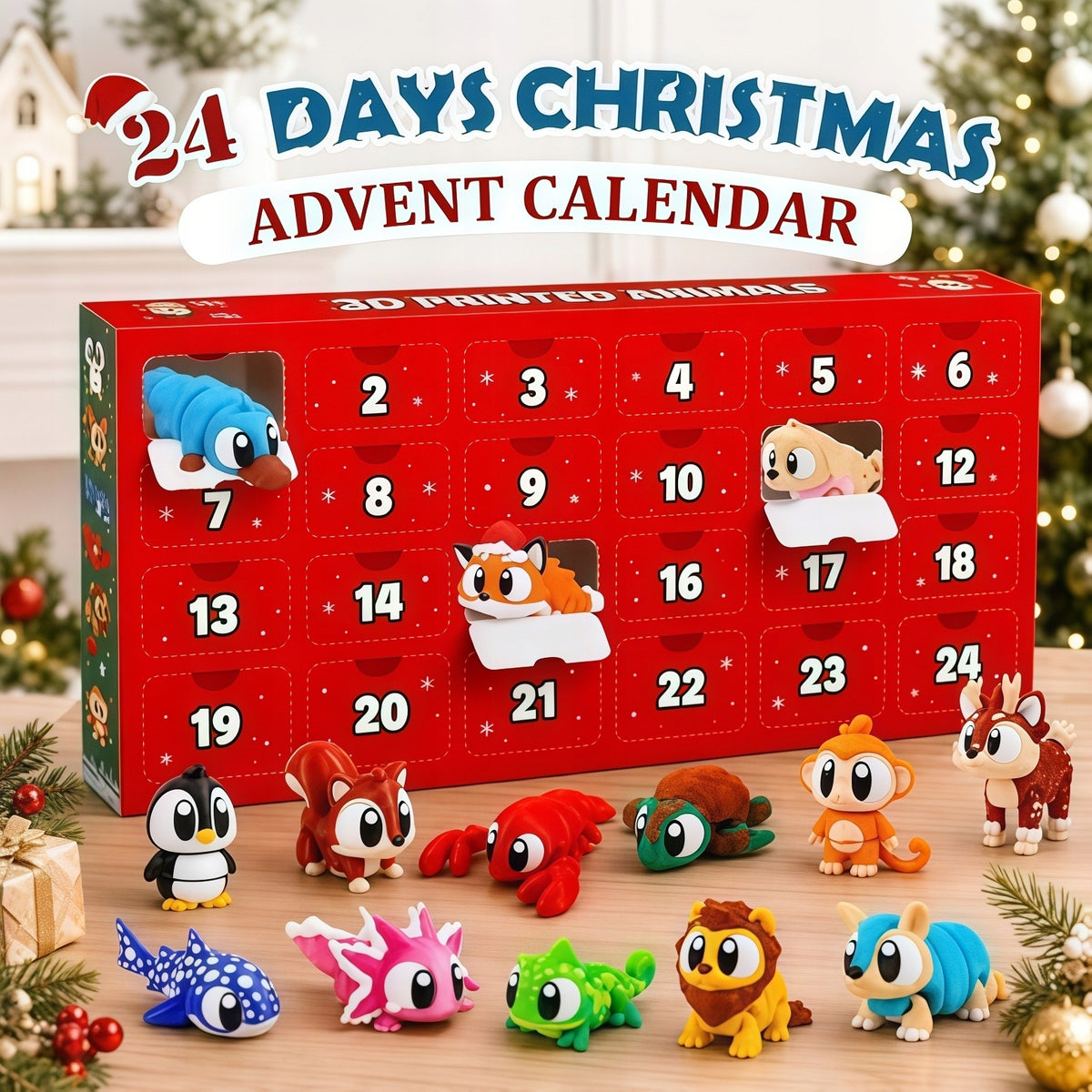 Advent calendar animals 24 surprises for children Manufacturer code kalendarz adwentowy zwierzęta zabawki