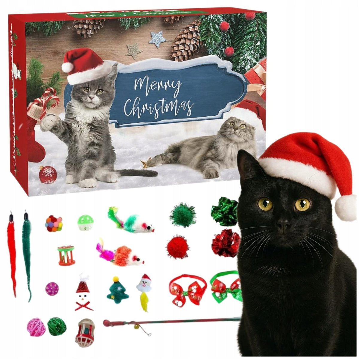 Advent calendar for cat with toys Countdown to Christmas Akcesoria